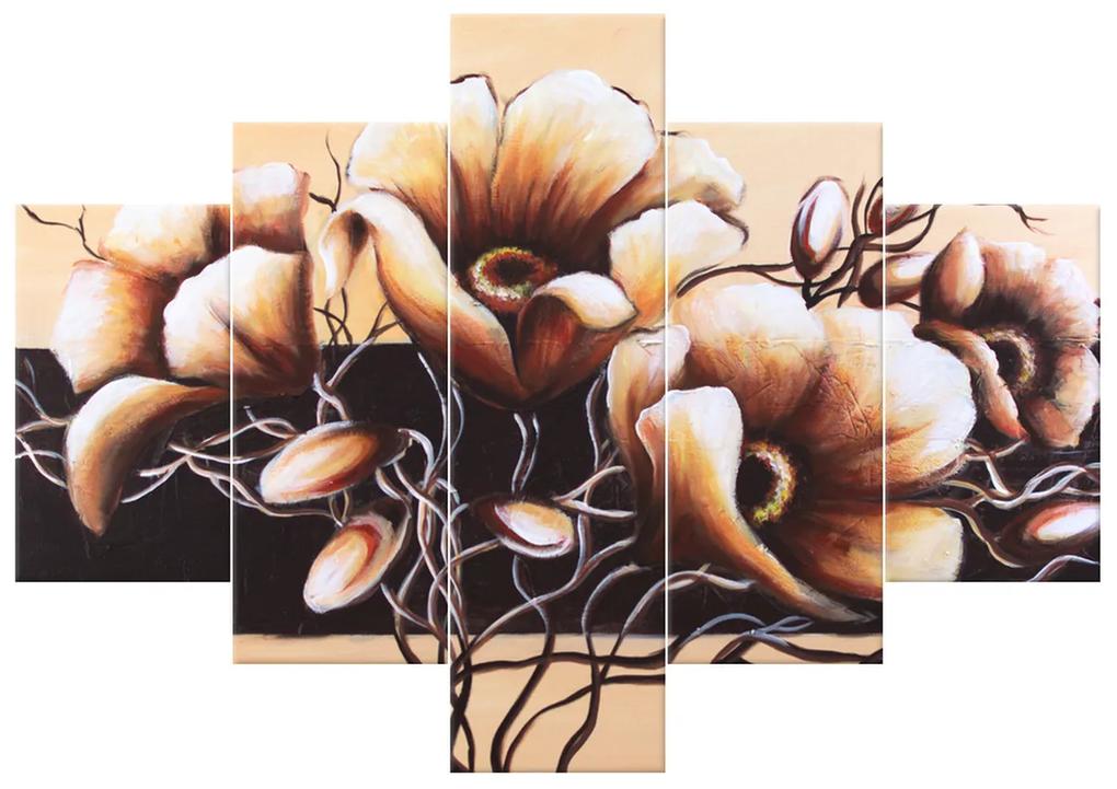 Gario Ručne maľovaný obraz Dôstojné maky - 5 dielny Rozmery: 100 x 70 cm