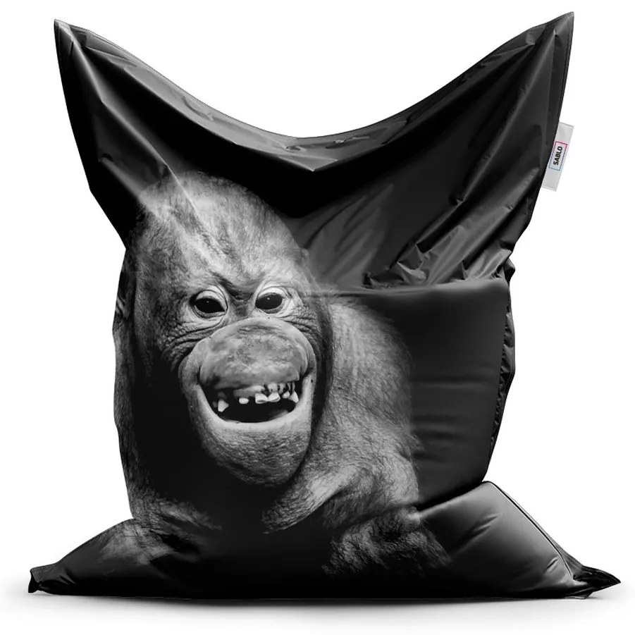 Sedací vak Classic orangutan - detský, sivá / čierna