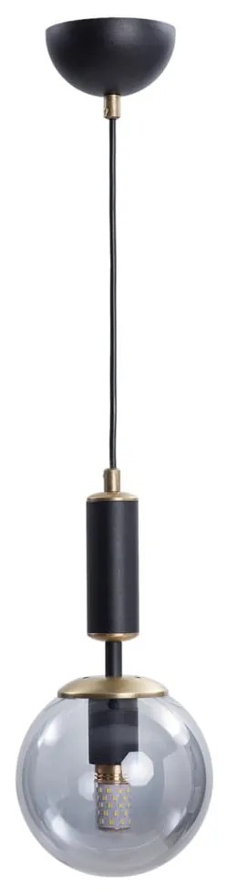 Čierne/sivé závesné svietidlo so skleneným tienidlom ø 15 cm Hector – Squid Lighting