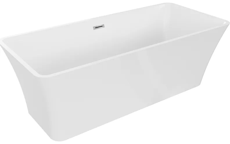 Mexen Tonia, voľne stojaca vaňa 170 x 75 cm, biela, chrómový prepad, 52171707500-01