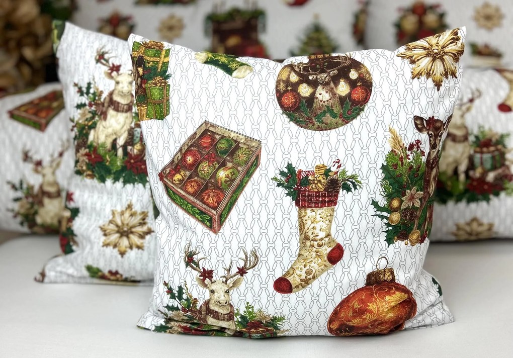 INTERMEDIC SK Vianočná obliečka na vankúš Retro Vianoce 40x40 cm
