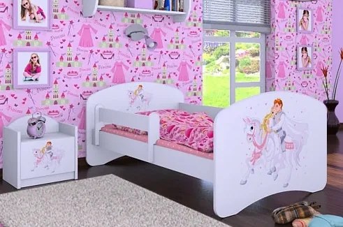 MAXMAX Detská posteľ bez šuplíku 160x80cm PRINC NA BIELOM KONI
