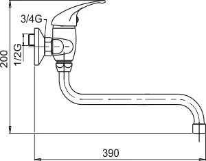 Novaservis Metalia 55, drezová umývadlová batéria 150 mm, chrómová, 55078,0