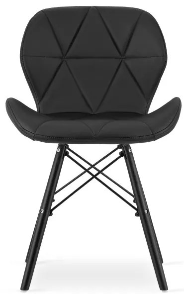 Set troch jedálenských stoličiek LAGO ekokoža čierne (čierne nohy) (3ks)