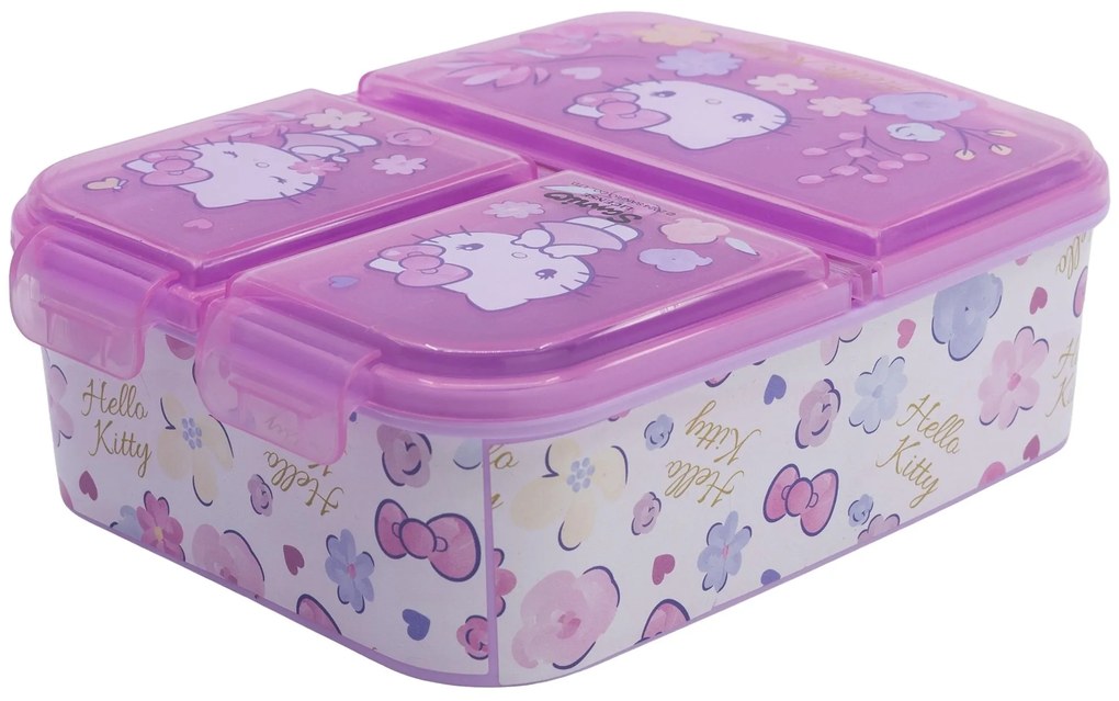 Multibox na desiatu Hello Kitty s 3 priehradkami