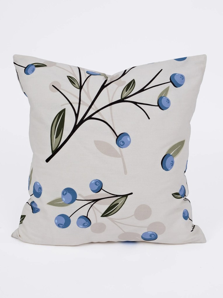 Bavlnená obliečka na vankúš Renforcé 40 × 40 cm - Čučoriedky prírodné