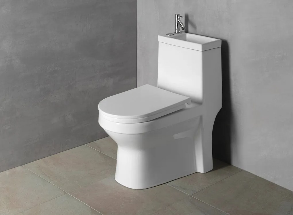 Aqualine Aqualine, HYGIE WC kombi s umývadielkom, zadný/spodný odpad, biela, PB104W