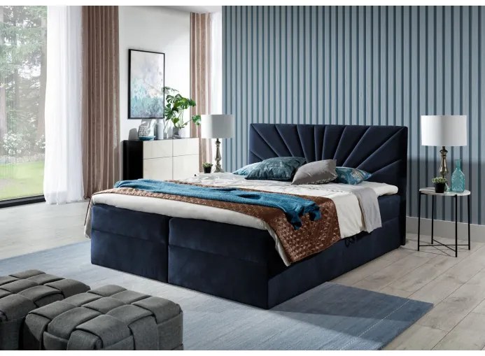 Kontinentálna posteľ 120x200 IVANA 4 - modrá + topper ZDARMA