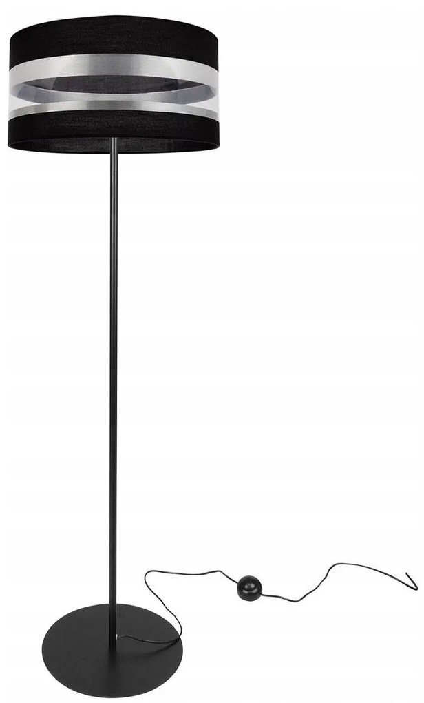 Stojacia lampa Intense Chrome, 1x textilné tienidlo (výber zo 6 farieb), (výber z 3 farieb konštrukcie), (fi 40cm), o