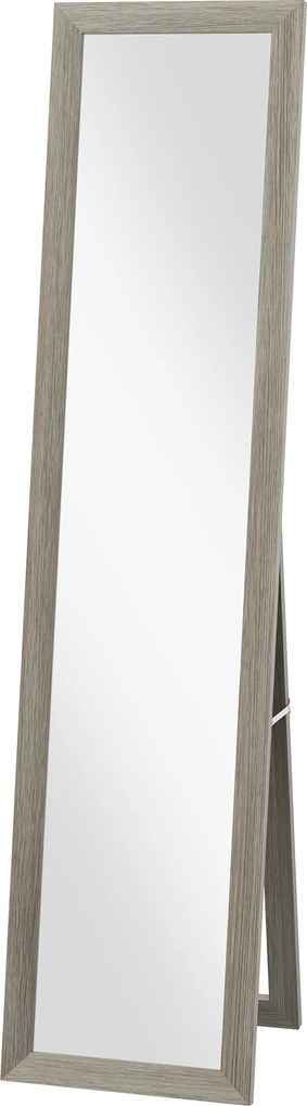 HOMCOM zrkadlo na celú postavu, 37 × 157 cm — nástenné alebo voľne stojace, sivý rám | Aosom