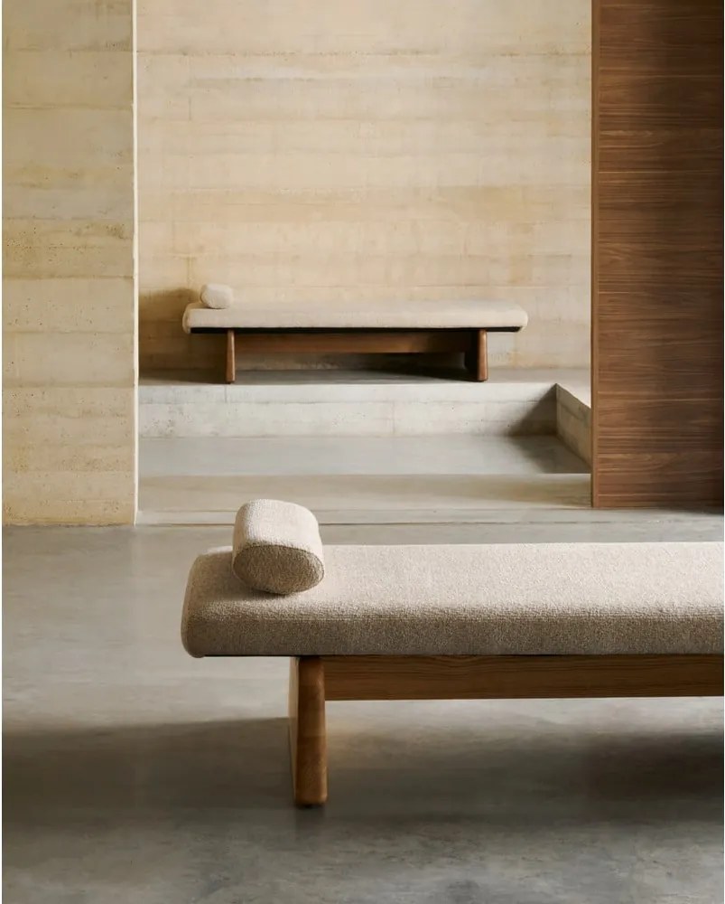 Béžová/v prírodnej farbe ženilková leňoška (variabilný roh) Topaz – Kave Home