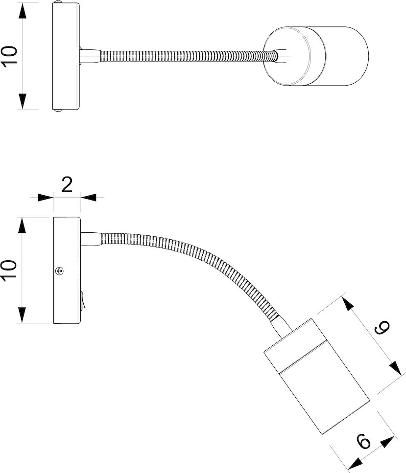 Nástenné svietidlo Joker, 1x zlaté/čierne kovové tienidlo, b, vypínač