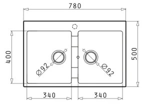 Pyramis 70053101 - Kuchynský drez SPARTA 78x50 cm granit/béžová
