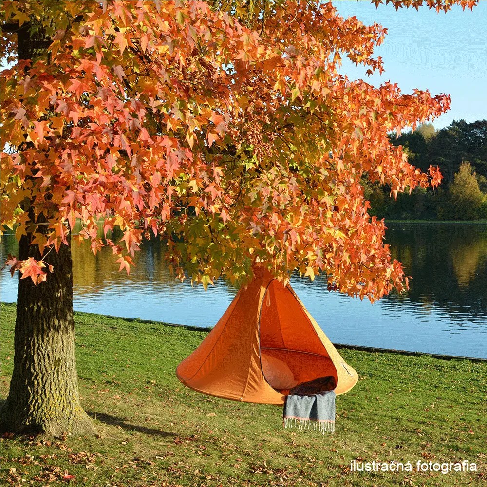 Tempo Kondela Závesné hojdacie kreslo, zelená, KLORIN NEW KLASIK CACOON HAMMOCK