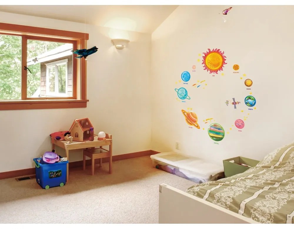 Súprava nástenných samolepiek Ambiance Solar System Planets