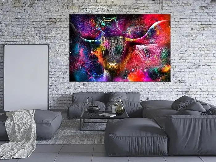 Obraz - Colorful Bull (1 Part) Wide Veľkosť: 120x80, Verzia: Premium Print
