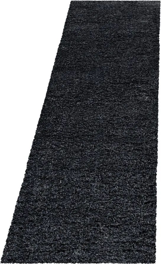 Antracitový behúň 80x250 cm Fluffy – Ayyildiz Carpets
