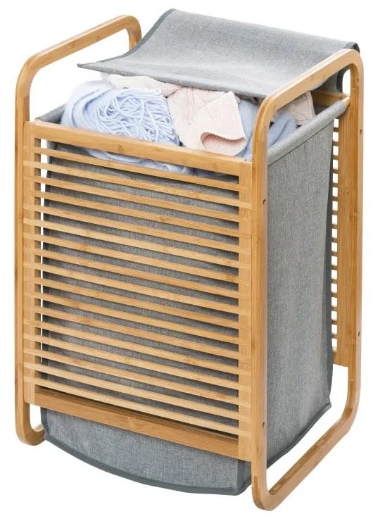 Kôš na bielizeň s bambusovým rámom Wenko Bamboo, 43 l