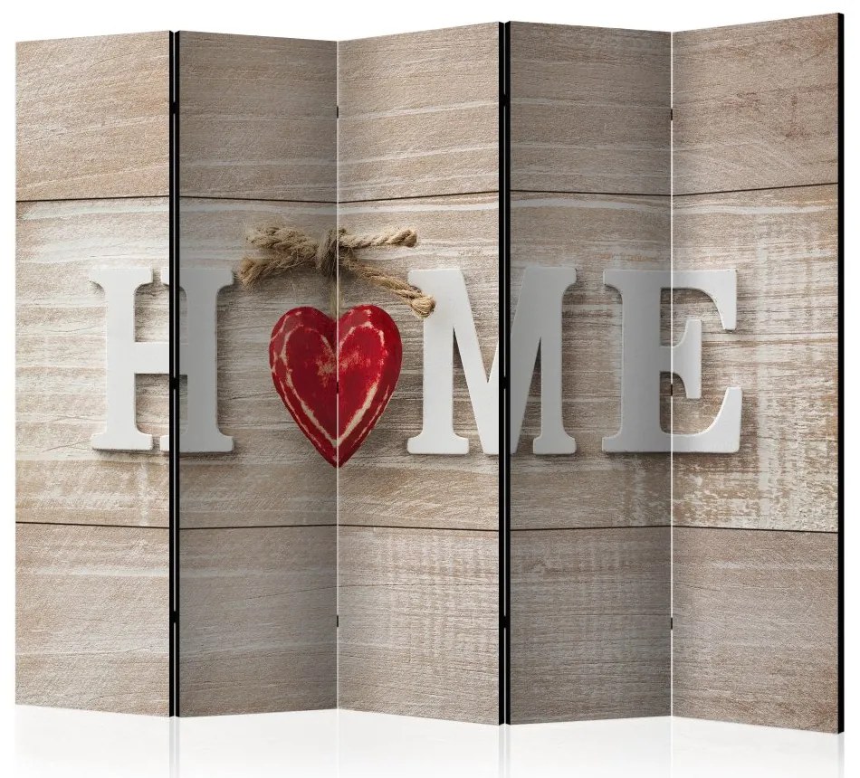 Artgeist Paraván - Room divider - Home and red heart