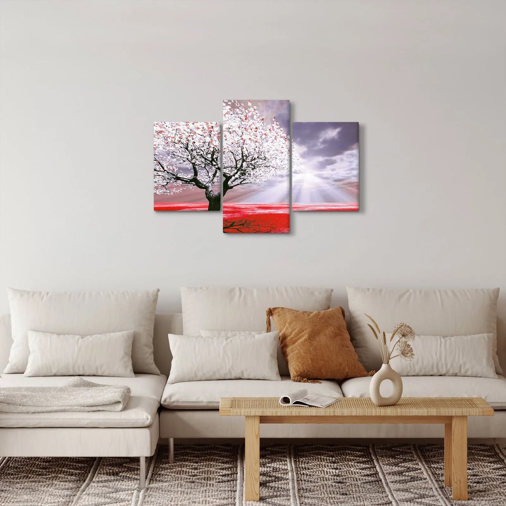 Červený obraz stromu (90x60 cm)