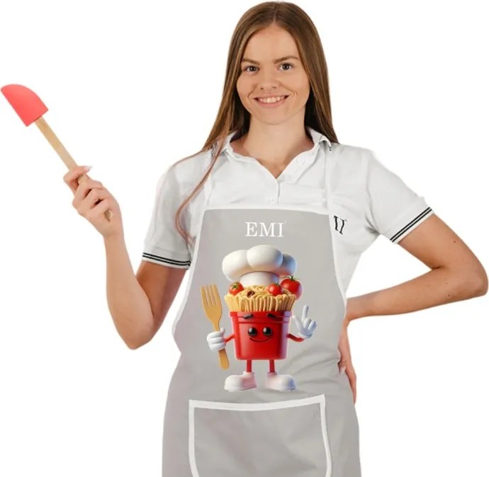 Kuchynská zástera Pasta EMI, sivá