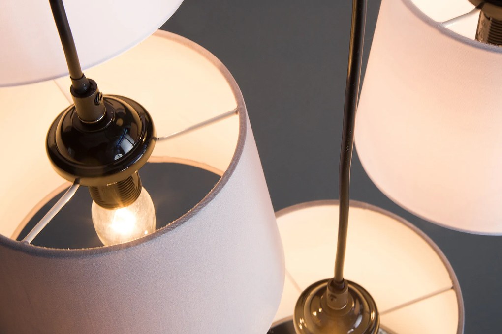 Závesná lampa Levels IV čierna šedá 6 odtieňov