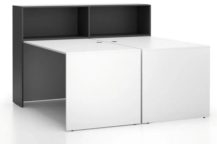 Kancelárska zostava double SEGMENT, biela/grafit