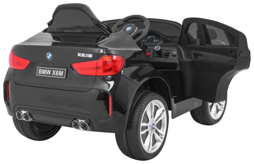 RAMIZ ELEKTRICKÉ AUTÍČKO BMW X6 - LAKOVANÉ - ČIERNE - MOTOR 2X45W - BATÉRIA - 2 x 6V/7Ah - 2023