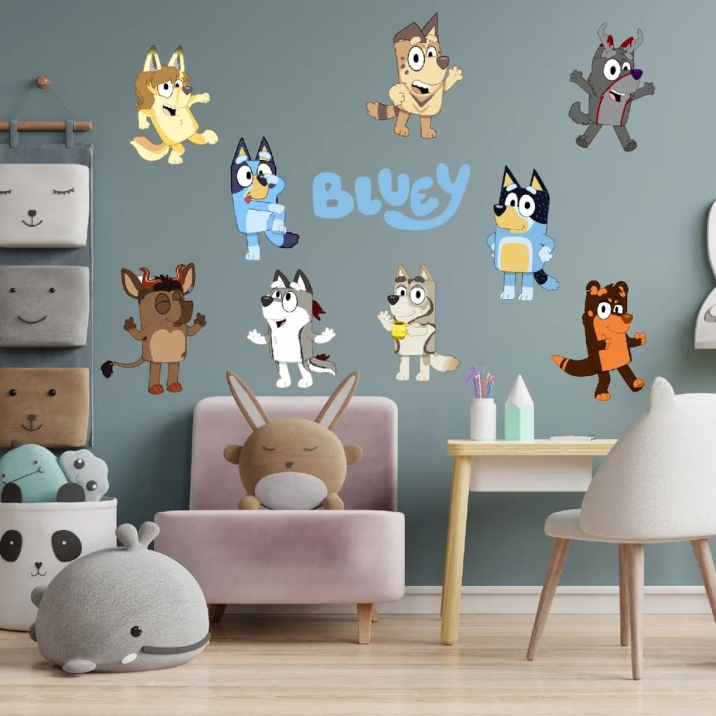 Textilná nálepka na stenu "Bluey 2"