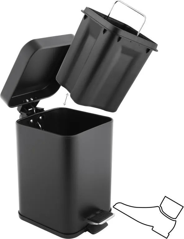 Odpadkový kôš do kúpeľne MITA 3l - softclose - čierny