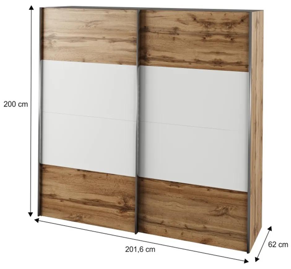 Kondela Spálňový komplet (posteľ 160x200 cm), dub wotan/biela, GABRIELA NEW