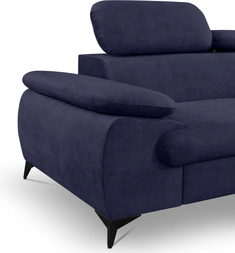 Rohová sedacia súprava Scala, tmavo modrá látka, pravý roh