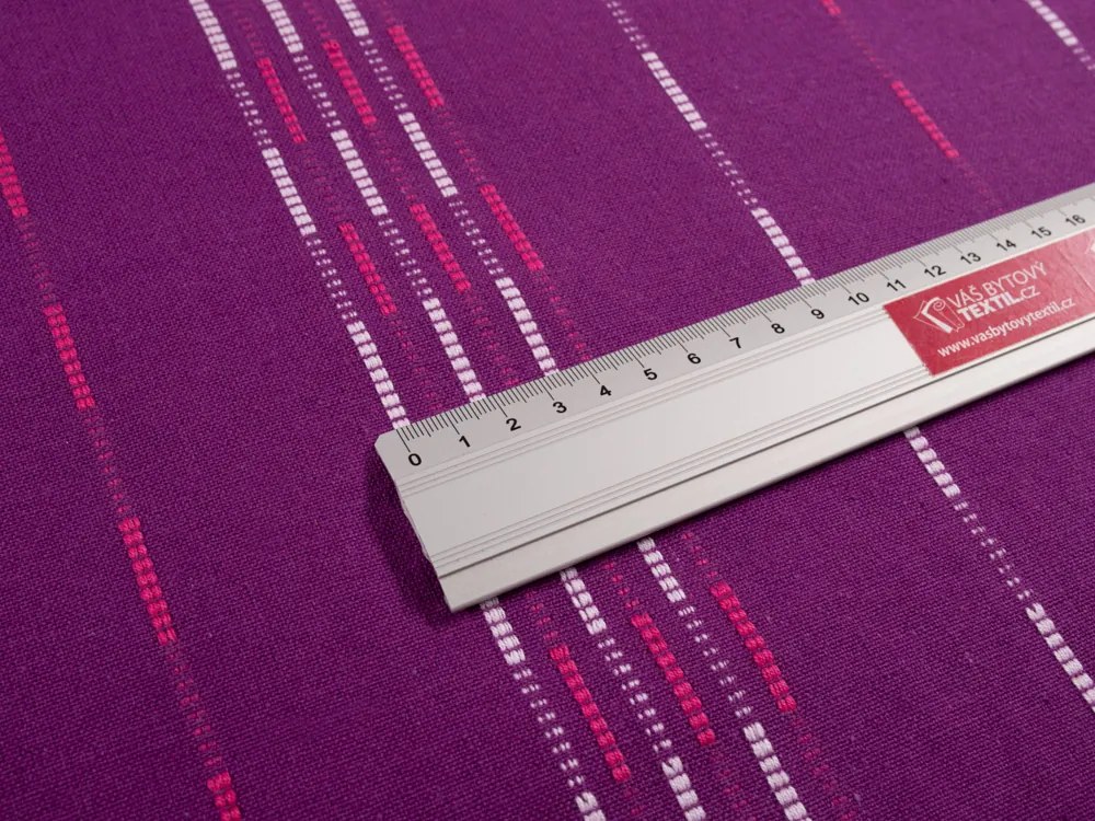 Biante Bavlnená obliečka na vankúš s lemom Olivia OL-002 Pásiky na fialovom 30 x 50 cm