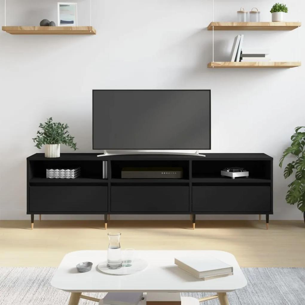 TV skrinka čierna 150x30x44,5 cm kompozitné drevo 831261