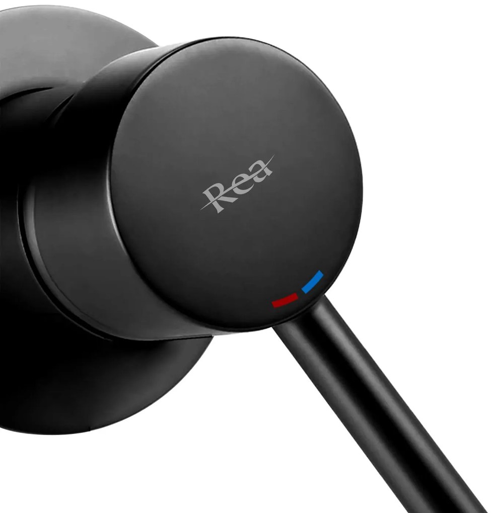 Rea Lungo Long, podomietková umývadlová/vaňová batéria + BOX, čierna matná, REA-B0371