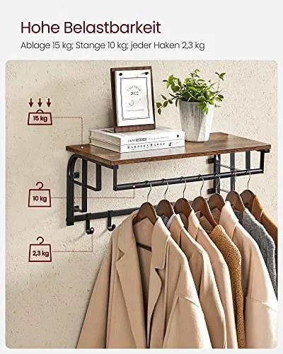 Nástenný vešiak, industriálny, 27x66x30cm