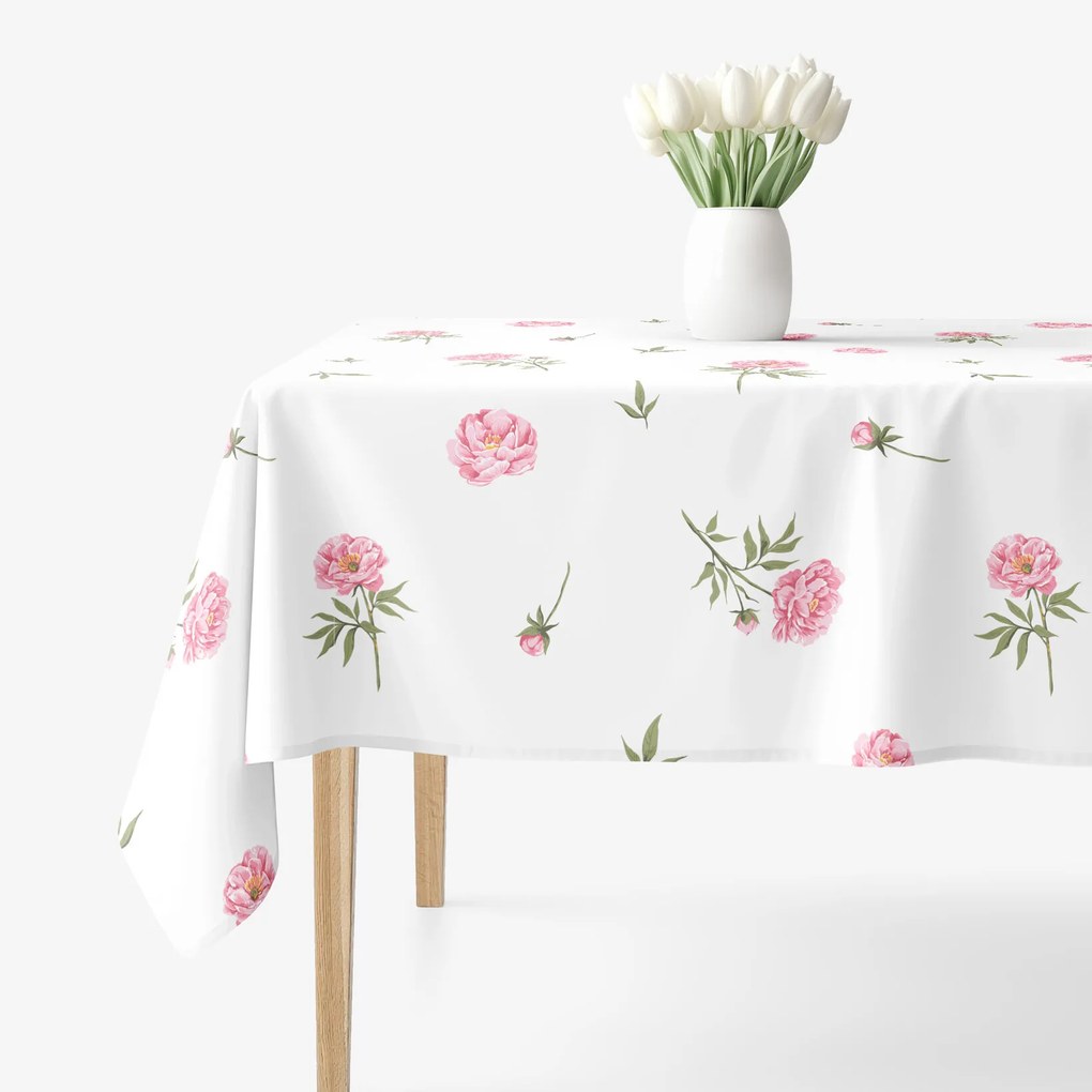 Goldea hranatý obrus 100% bavlnené plátno - pivonky 100 x 140 cm