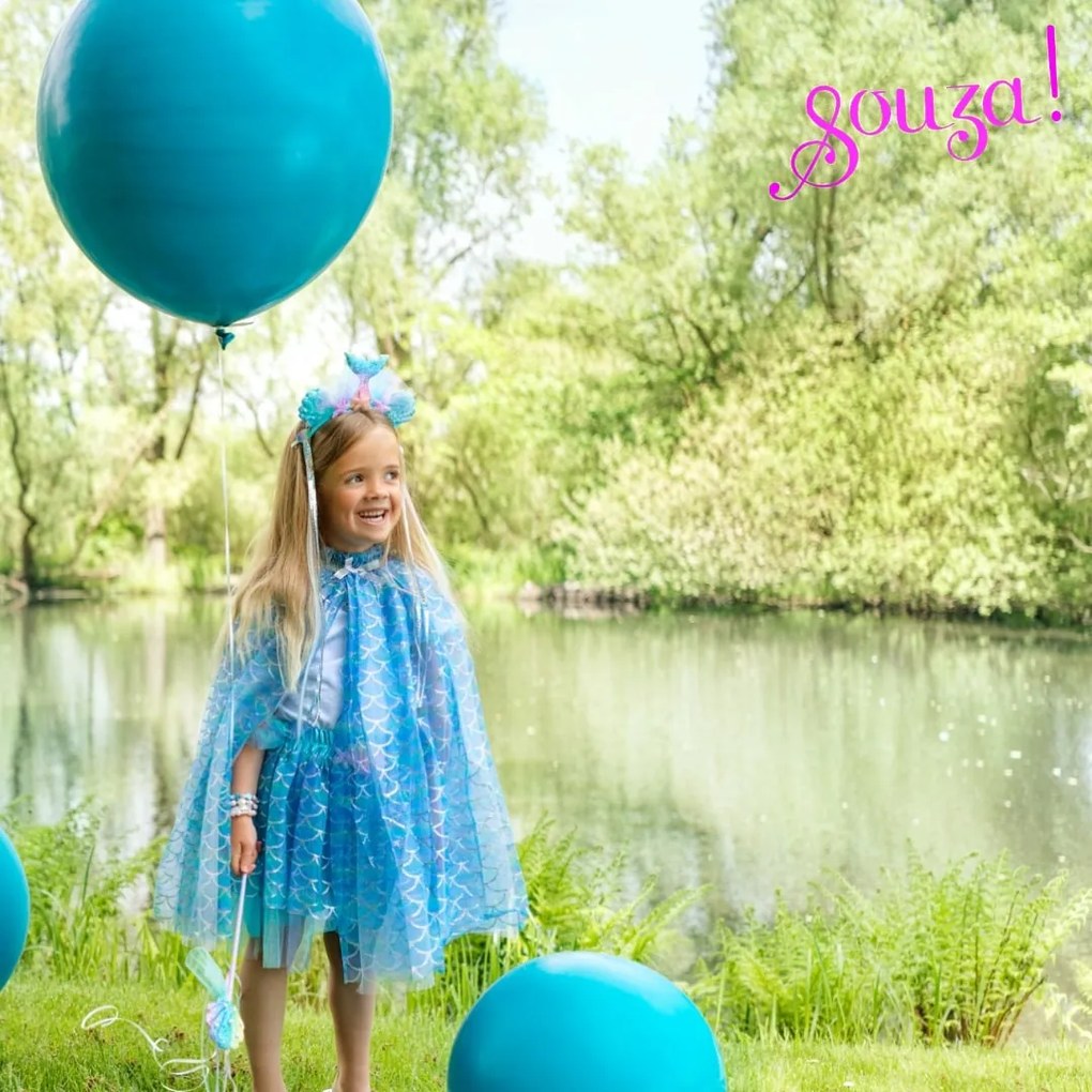 Souza! – detský kostým – plášť s čelenkou a paličkou pre morské panny Marlya – 5 až 7 rokov