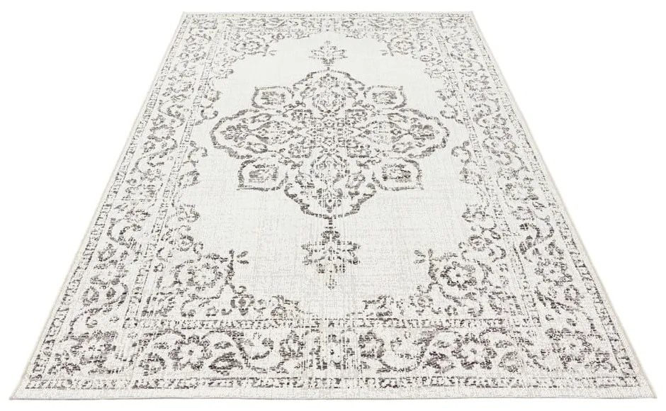Sivo-krémový vonkajší koberec NORTHRUGS Tilos, 160 x 230 cm