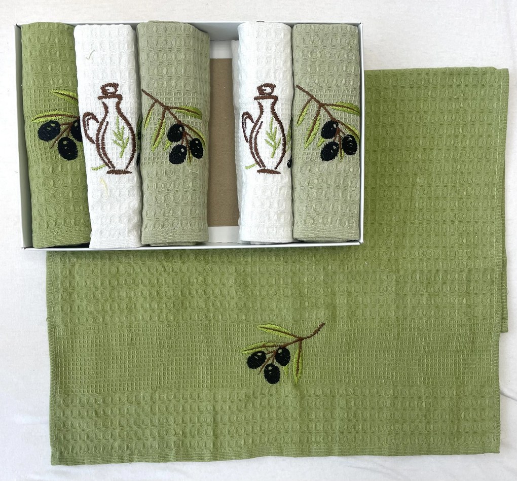 Utierky na riad vaflové Olive 40x60cm 6ks