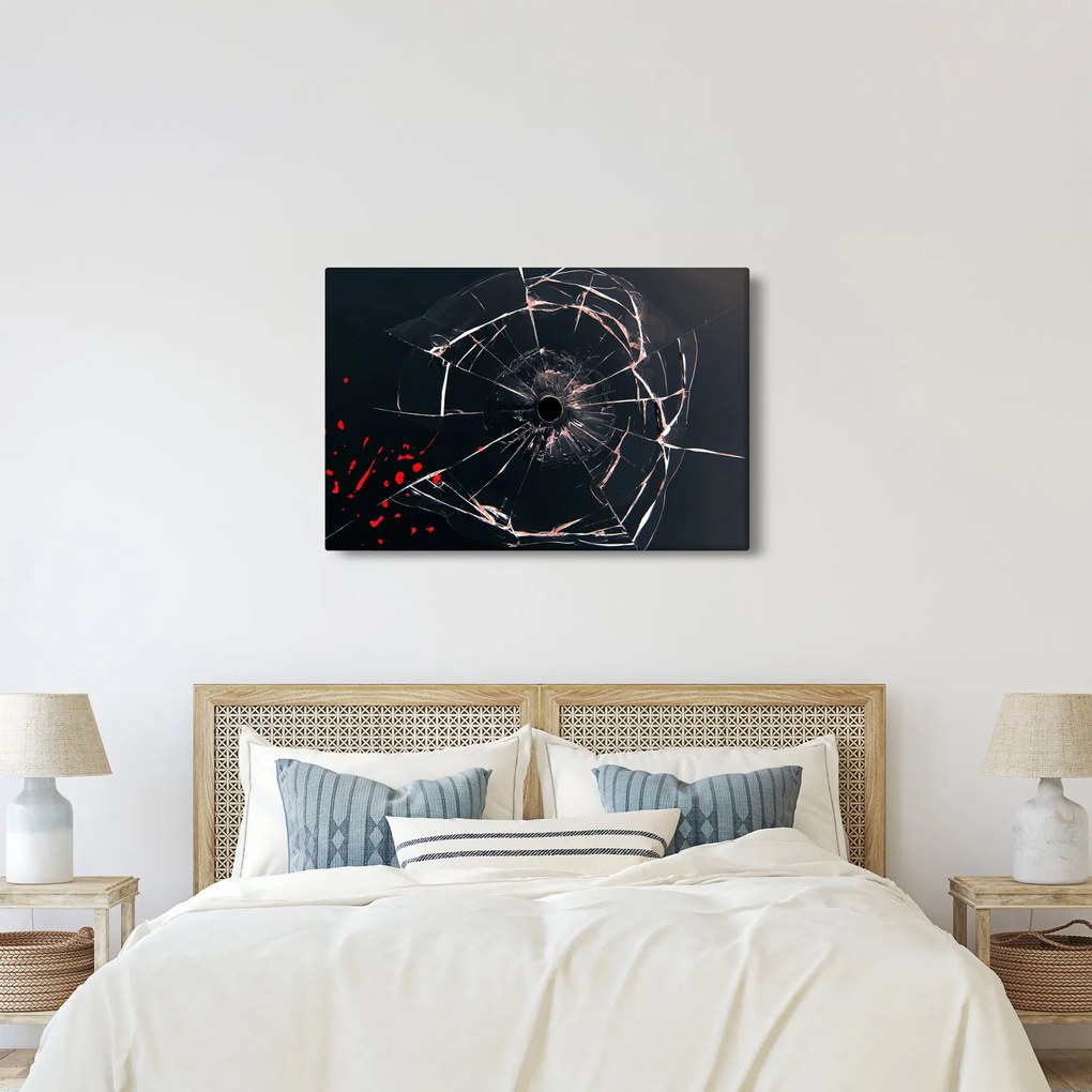 Abstraktný obraz - rozbité sklo (90x60 cm)