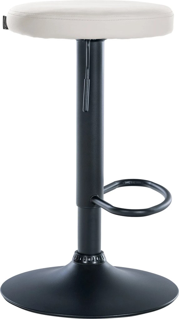 Barová stolička Ponte - koženka, čierny rám - Biela