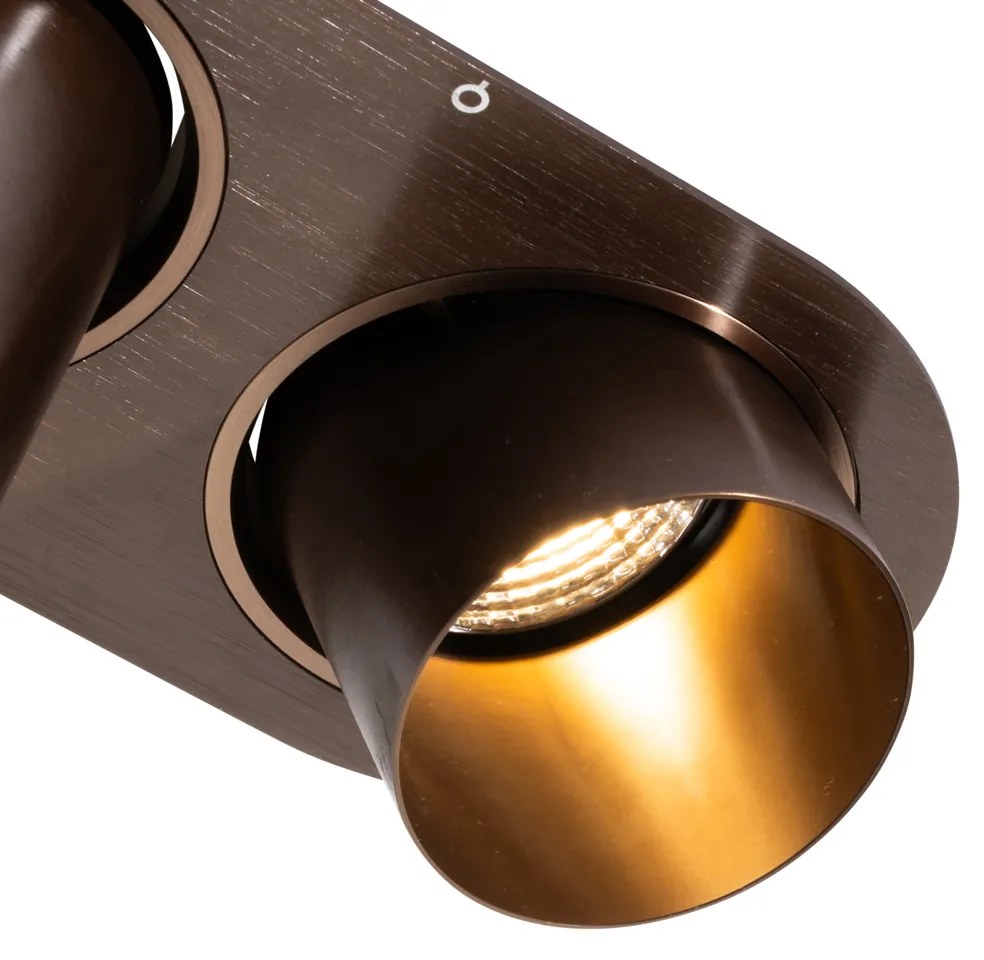 Sada 6 zapustených bodových svetiel tmavý bronz GU10 70 mm naklápacie 2-svetelné - Installa