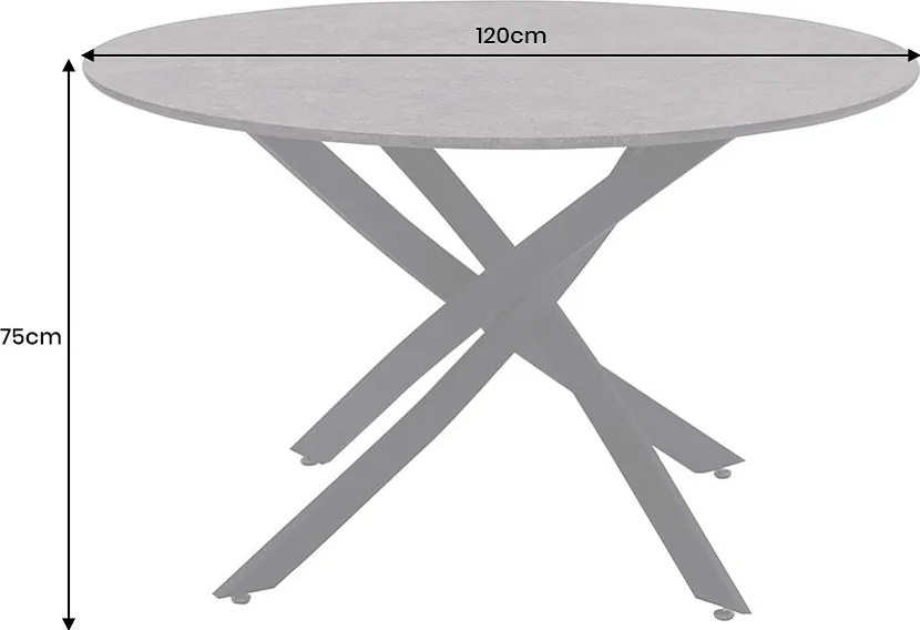 Okrúhly jedálenský stôl Pahukumaa 120 cm vzor sivý kameň