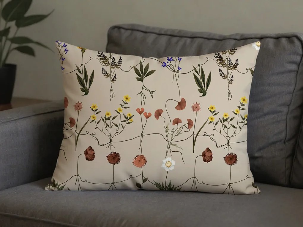 Polybavlnená obliečka na vankúš HERBAR POLY 70x90 cm, béžová