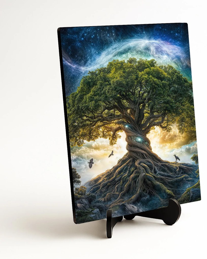 DUBLEZ | Drevený obraz stromu života - Yggdrasil