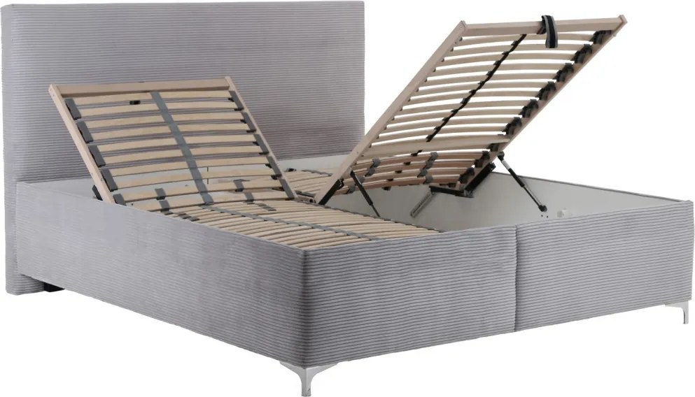 Posteľ Hilton 180x200 cm, svelo šedá látka