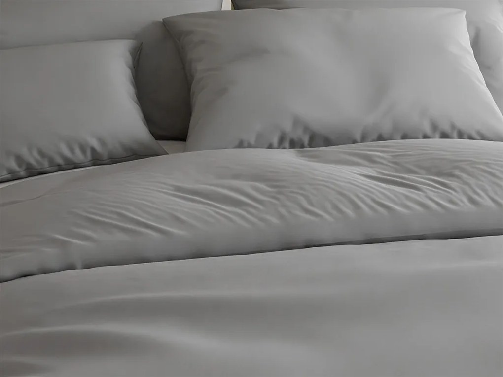 Bavlnené obliečky Lux sivé gombík