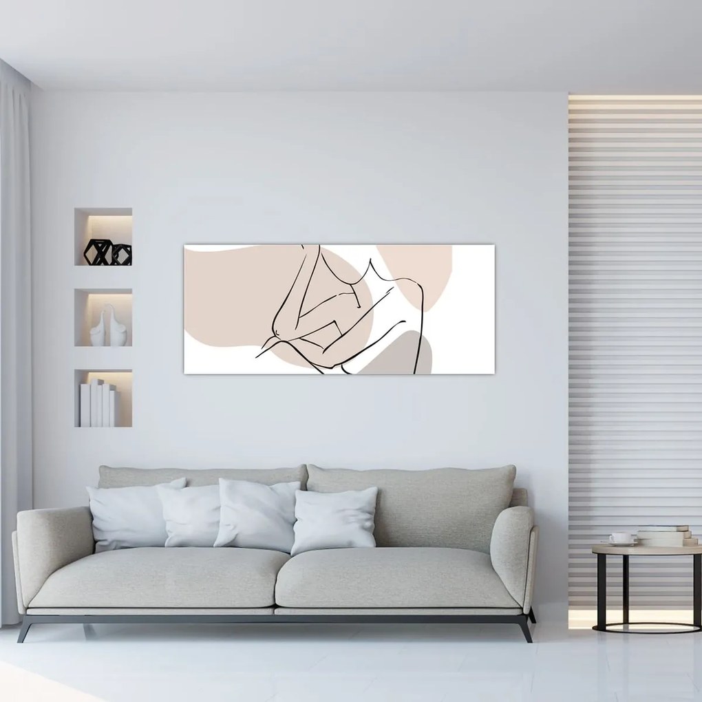 Obraz - Woman body line art N⁰1 (120x50 cm)