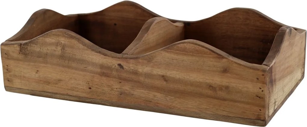 Krabička z recyklovaného dreva s 2 priehradkami Grimaud Nature – 40*20*9 cm